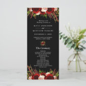 Programme de mariage floral boho Bourgogne noir (Debout devant)