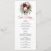 Programme de mariage floral bordeaux avec une touc (Dos)