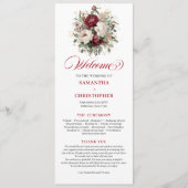 Programme de mariage floral bordeaux blush classiq (Devant)