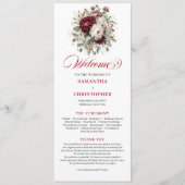 Programme de mariage floral bordeaux blush de luxe (Devant)