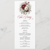 Programme de mariage floral bordeaux blush de luxe (Dos)