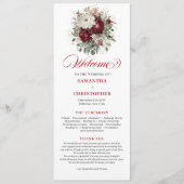 Programme de mariage floral bordeaux Blush intempo (Devant)