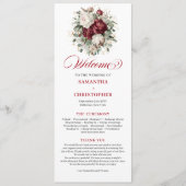 Programme de mariage floral bordeaux Blush Premium (Devant)