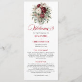 Programme de mariage floral bordeaux Bohemian Blus (Devant)