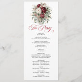 Programme de mariage floral bordeaux Bohemian Blus (Dos)