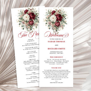 Programme de mariage floral bordeaux Bohemian Blus