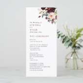 Programme de mariage floral bordeaux et roux (Debout devant)