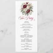 Programme de mariage floral bordeaux Romantique Bl (Dos)
