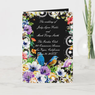 Programme de mariage floral botanique et oiseaux b
