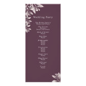 Programme de mariage floral botanique prune (Dos)