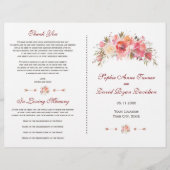 Programme de mariage floral Bourguignon Marsala à  (Devant)