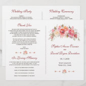 Programme de mariage floral Bourguignon Marsala à  (Devant / Derrière)