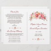 Programme de mariage floral Bourguignon Marsala et (Devant / Derrière)