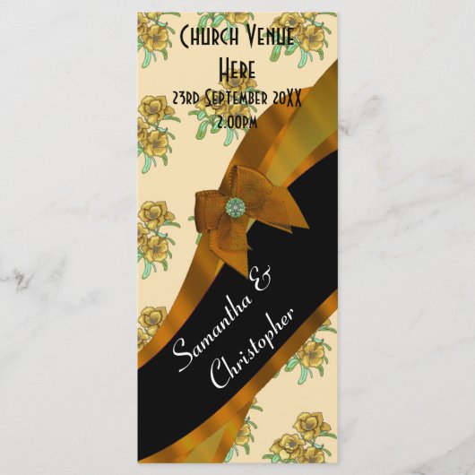 Programme de mariage floral brun (Devant)