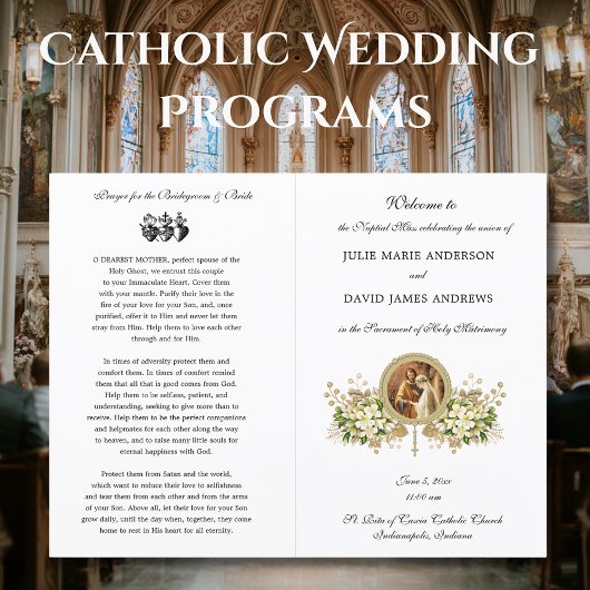 Programme de mariage floral catholique