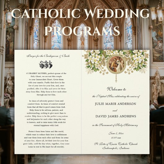 Programme de mariage floral catholique