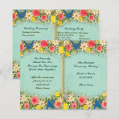 programme de mariage floral coloré (Devant / Derrière)