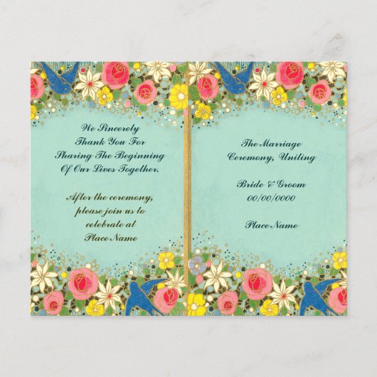 programme de mariage floral coloré (Devant)