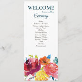 Programme de mariage floral coloré d'été lumineux (Devant)