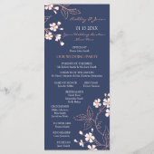 Programme de mariage floral corail bleu (Dos)
