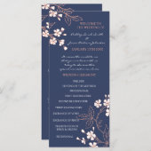 Programme de mariage floral corail bleu (Devant / Derrière)