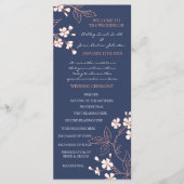Programme de mariage floral corail bleu (Devant)