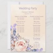 Programme de mariage floral couleur pêche (Dos)