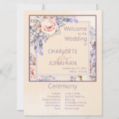 Programme de mariage floral couleur pêche (Devant)