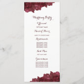 Programme de mariage floral couleur vin (Dos)