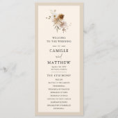 Programme de mariage floral d'automne (Devant)