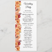 Programme de mariage floral d'automne (Dos)