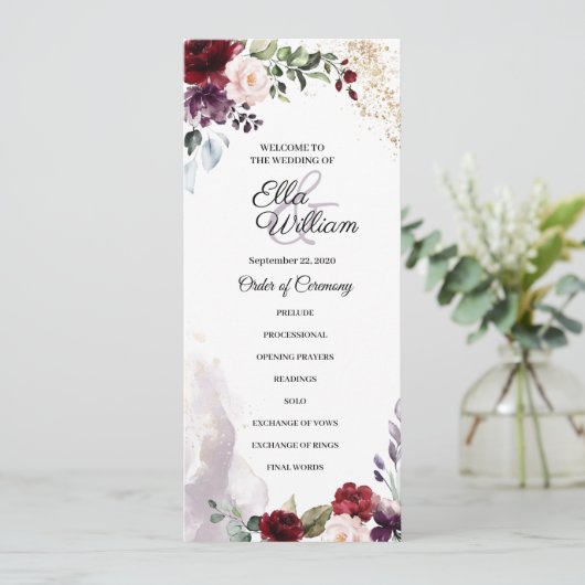 Programme de mariage floral de Bourgogne (Debout devant)