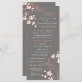 Programme de mariage floral de corail gris (Devant / Derrière)