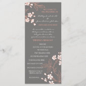 Programme de mariage floral de corail gris (Devant)