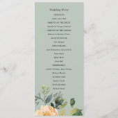 PROGRAMME DE MARIAGE FLORAL DE LA COULEUR D'EAU DE (Dos)