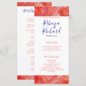 Programme de mariage floral de la marine corallien (Devant / Derrière)