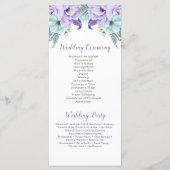 Programme de mariage floral de la menthe violette (Dos)