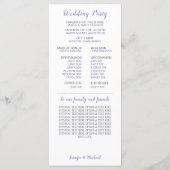 Programme de mariage floral de la menthe violette (Dos)
