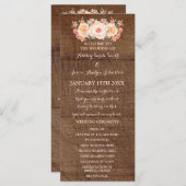 Programme de mariage floral de la Pêche au bois ru (Devant / Derrière)