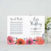 Programme de mariage floral de l'aquarelle de la M (Debout devant)