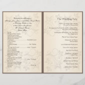 Programme de mariage floral de Mocha et d'Ivoire (Dos)