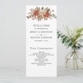 Programme de mariage floral de Noël en or rouge (Debout devant)