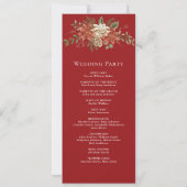 Programme de mariage floral de Noël en or rouge (Dos)