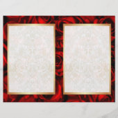 Programme de mariage floral de rose rouge bicarde (Devant)