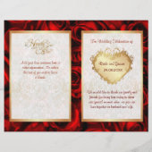 Programme de mariage floral de rose rouge bicarde (Dos)