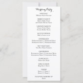 Programme de mariage floral de tournesol Carte bla (Dos)