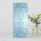Programme de mariage floral décoratif bleu (Debout devant)