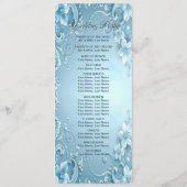 Programme de mariage floral décoratif bleu (Dos)