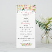 Programme de mariage floral d'été pastel (Debout devant)