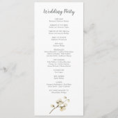 Programme de mariage floral d'hiver (Dos)